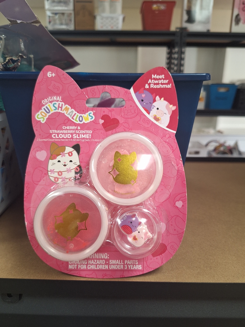 Original Squishmallows Cherry & Strawberry Scented Pink Cloud Slime Pack